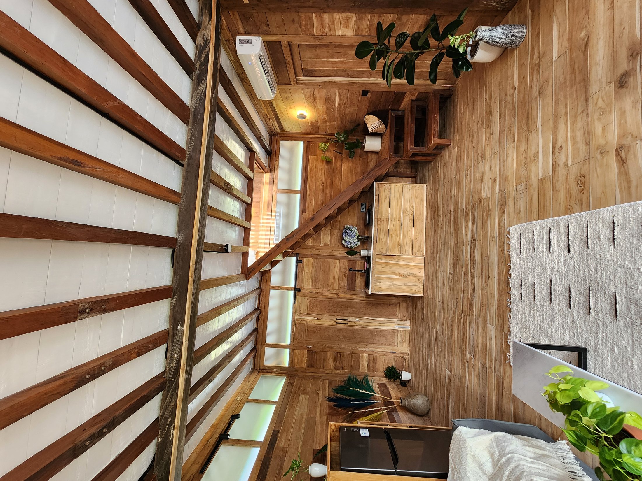 Staircase up to the Rumah Jati loft bedroom