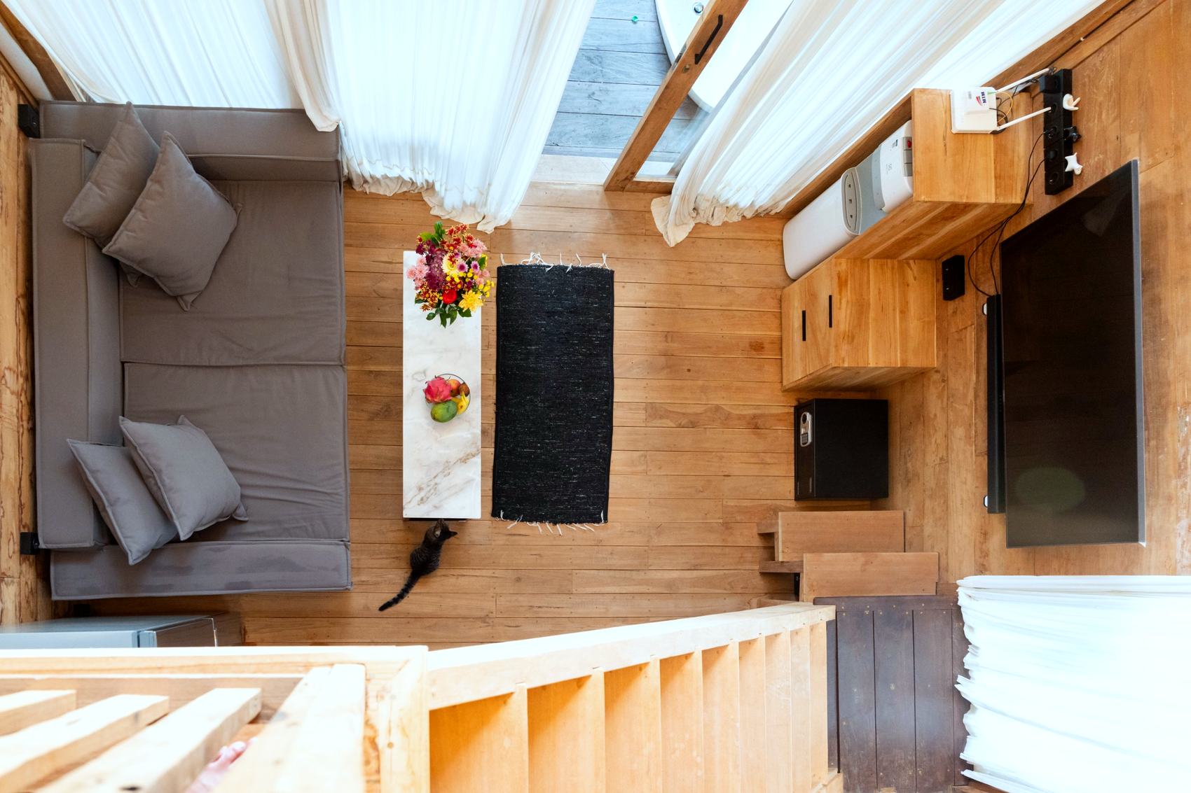 Rumah Jiwa living room, top-down view